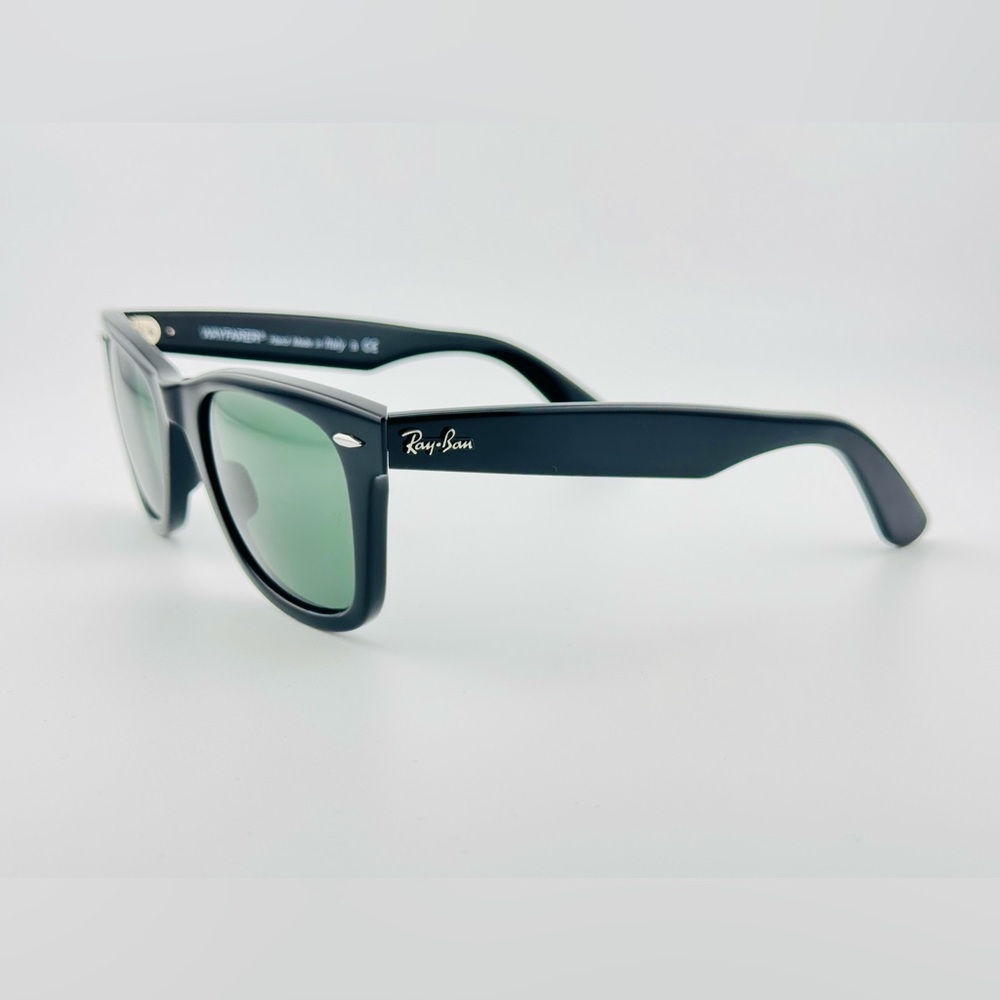 Ray-Ban Sunglasses RB2140 Wayfarer Classic UNISEX! Acetate black Green Lenses - Picture 10 of 14